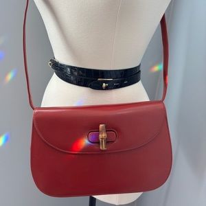 Vintage Gucci bamboo clutch / crossbody